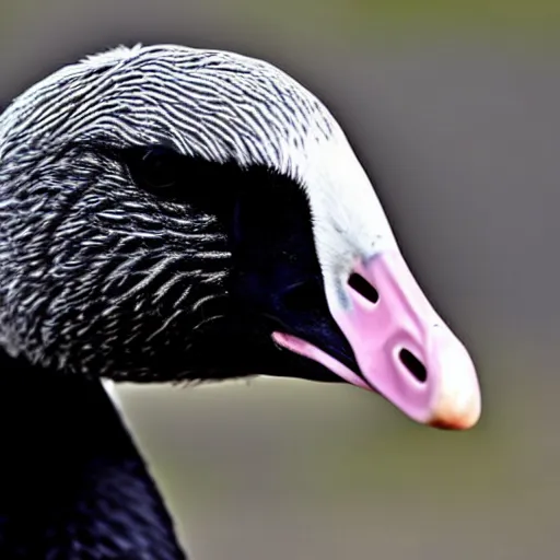 Prompt: A goose animal with thick jawline, golden ratio