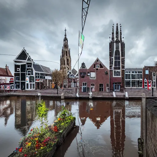 Prompt: cyberpunk alkmaar citycape 8 k photo award winning