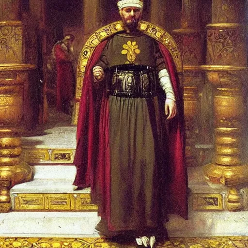 Prompt: painting of a byzantine emperor by john - joseph benjamin constant