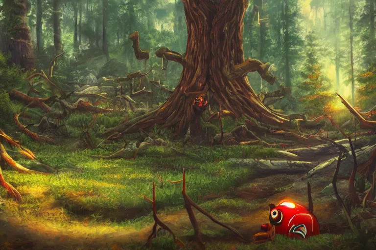 Prompt: Nintendo contriving a plot to murder Sonic the Hedgehog, oil painting, very realistic, forest setting, evil lair, gritty, featured on artstation