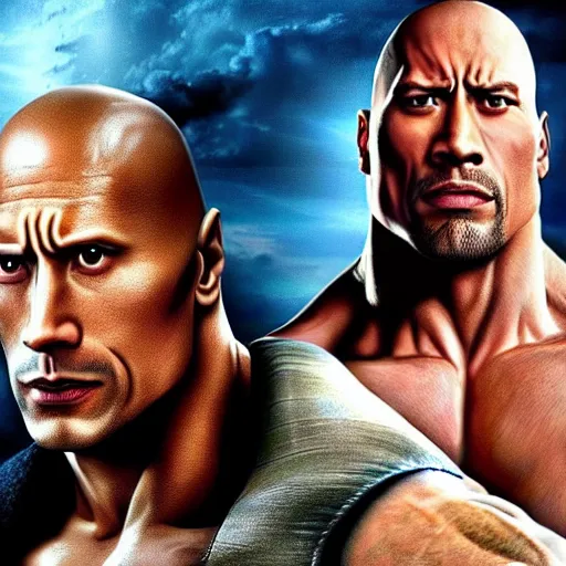 Image similar to Dwayne Johnson I’m mortal kombat 4K detailed super realistic