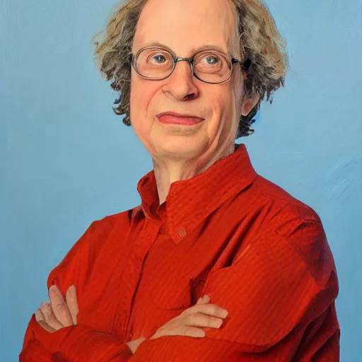 Image similar to dr. katz, oil portrait, photorealistic, high detail