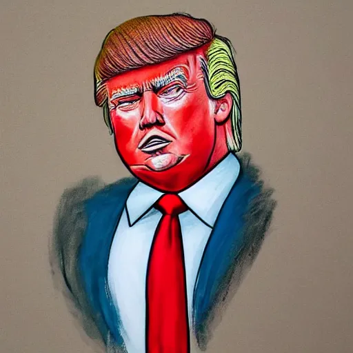 Image similar to a portrait of donald trump in a prison uniform