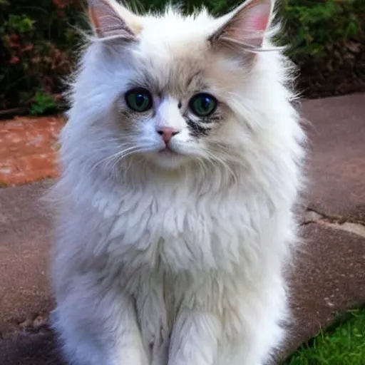 Prompt: cute fluffy cat with wings