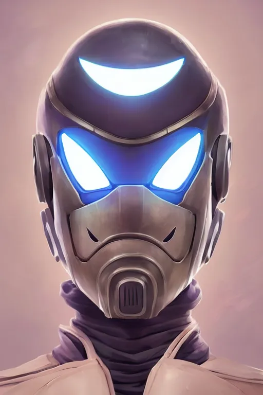 Image similar to epic mask helmet robot ninja portrait stylized as fornite style game design fanart by concept artist gervasio canda, behance hd by jesper ejsing, by rhads, makoto shinkai and lois van baarle, ilya kuvshinov, rossdraws global illumination radiating a glowing aura global illumination ray tracing hdr render in unreal engine 5