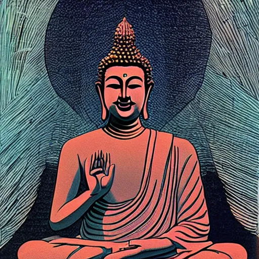 Prompt: buddha by moebius