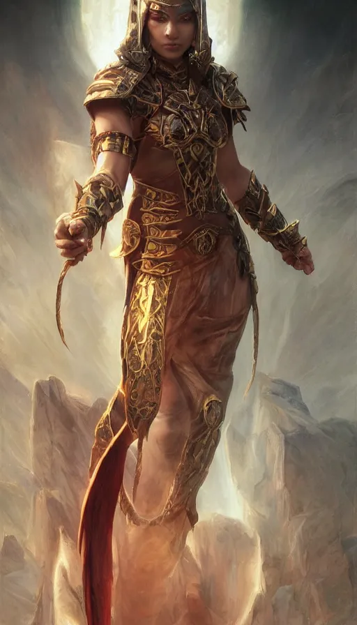Image similar to epic masterpiece portrait priestess in mortal kombat sweaty skin, hyperrealistic, octane render, cinematic, beautiful face and flawless skin, perfect hands, 5 fingers, by Edgar Maxence and Ross Tran and Michael Whelan, Legends of Runeterra
