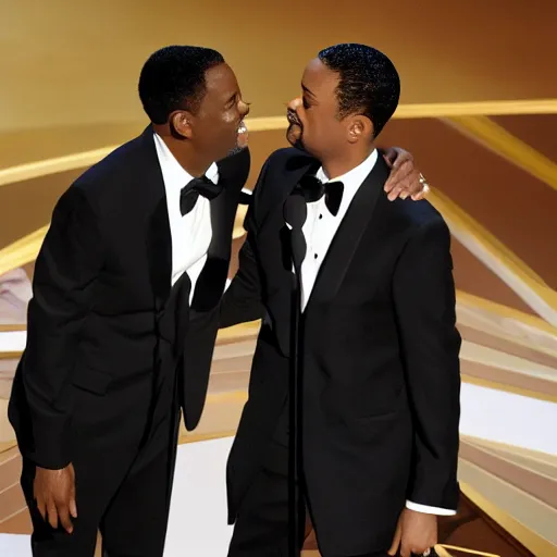 Image similar to chris rock slapping will smith at the oscars, 4k, high detail, high-resolution photograph, professional photography, ultra-detail