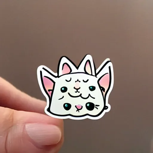 Image similar to a sticker of a cute cat