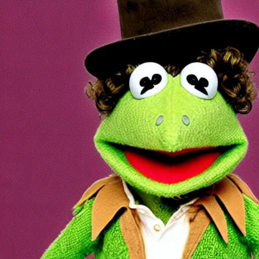 Prompt: Kermit the frog as young bob dylan, art Nuveau style