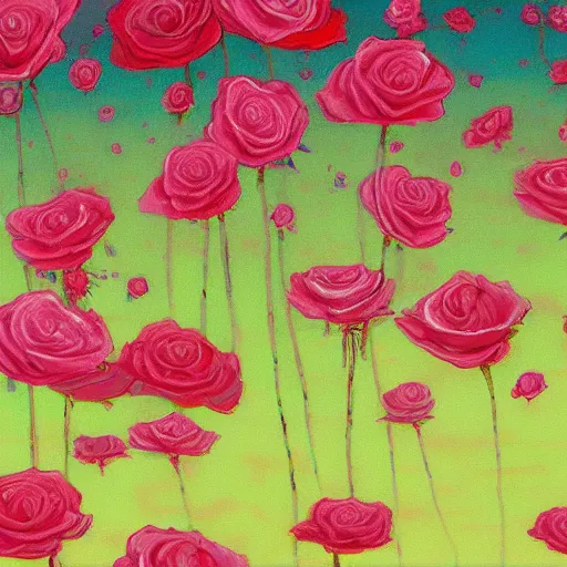 Image similar to sea of rosesthe little princecyberpunkwet brushstrokes - - h 7 6 8