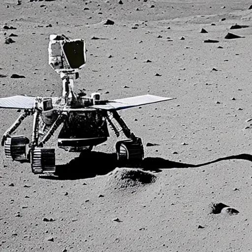 Prompt: mysterious alien machine on the lunar surface, nasa photo