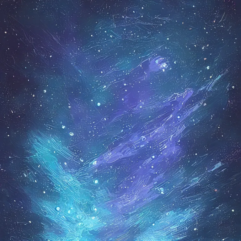 Prompt: space quantum death. deep space, dark blue. one day before the universe was born. starfield, plasma, artistic. alena aenami, dark blue, no text