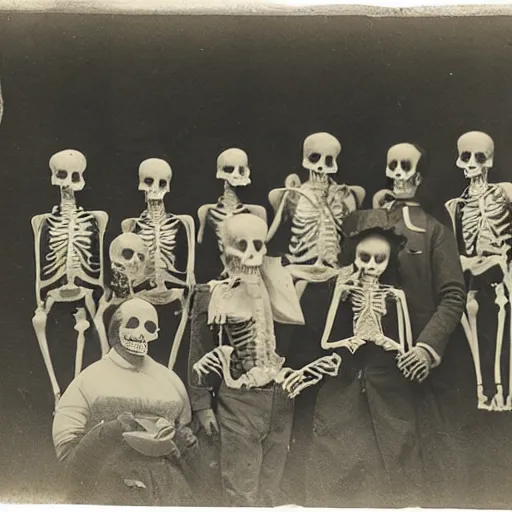 Image similar to Victorian Photograph of Medical students outside posing for a photograph next to a skeleton