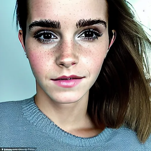 Image similar to a full - figure profile photograph of a woman who is a genetic combination of emma watson and kim kardashian