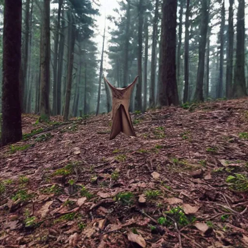 Prompt: found footage video of a ghost in a forest