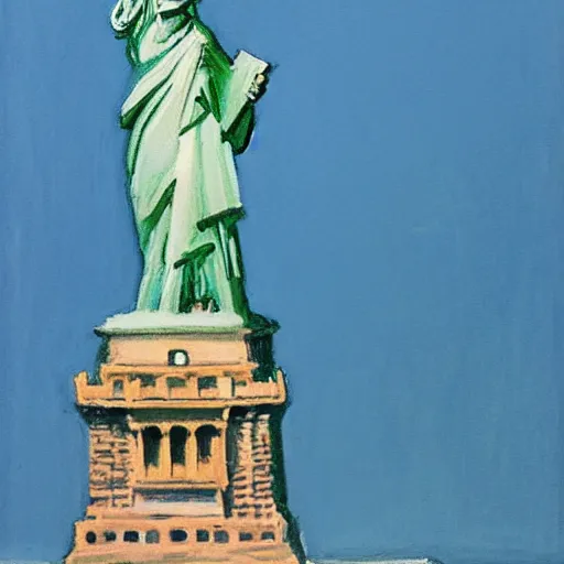 Image similar to the Statue of Liberty painted by Edward Hopper, 4k,