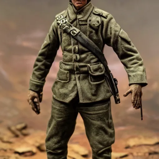 Image similar to lost war, wounded soldiers, pyrus victory, lone commander, extremely detailed, hyperrealistic, 4 k, real detailed face, full body