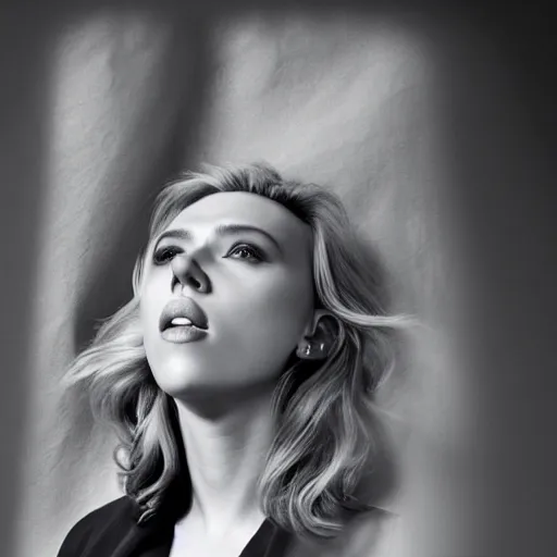 Prompt: photograph of scarlett johansson in a hypnosis session taken by gregsdiary oxana gromova, fess : : high resolution