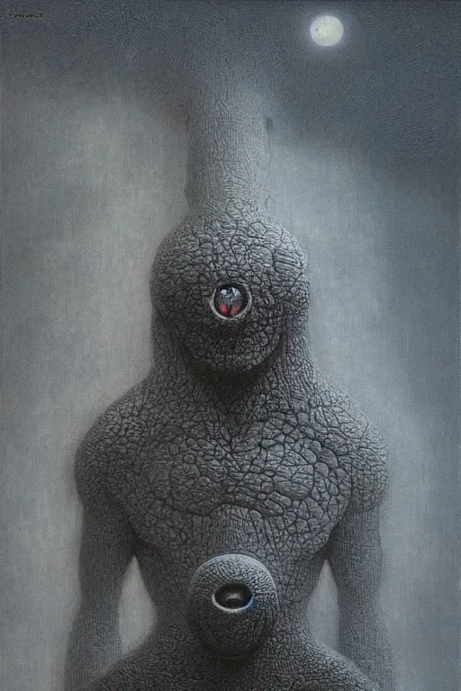 Image similar to a space monster by Zdzislaw Beksinski