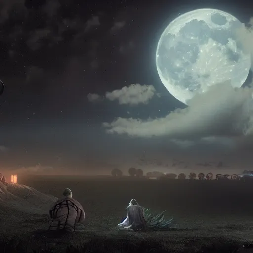 Prompt: The moonlight is the messenger of love, matte painting, concept art, 4k