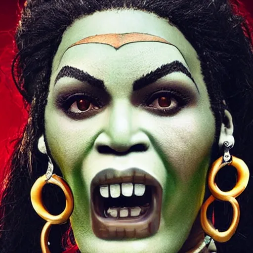 Image similar to How to be a Half-Orc Bard, by Beyonce.