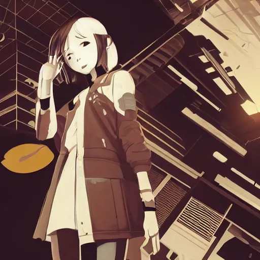 Prompt: Frequency indie album cover, luxury advertisement, white and ochre colors. highly detailed post-cyberpunk sci-fi close-up schoolgirl in asian city in style of cytus and deemo, mysterious vibes, by Ilya Kuvshinov, by Greg Tocchini, nier:automata, set in half-life 2, beautiful with eerie vibes, very inspirational, very stylish, with gradients, surrealistic, postapocalyptic vibes, depth of filed, mist, rich cinematic atmosphere, perfect digital art, mystical journey in strange world, beautiful dramatic dark moody tones and studio lighting, shadows, bastion game, arthouse