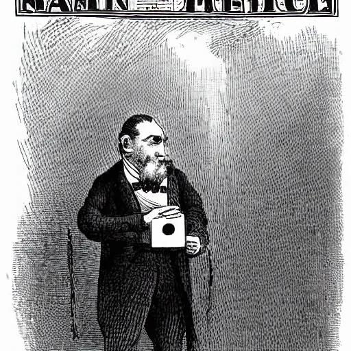 Image similar to man with a cell phone, 1871 Punch magazine cartoon