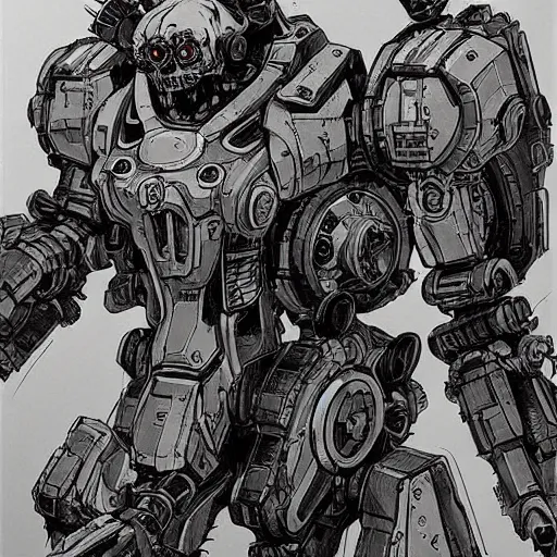 Prompt: sci - fi mecha cute zombie character concept design ， trending on artstation ， intricate ink drawing, highly detailed in the style of ashley wood, moebius and tsutomu nihei, - h 8 9 6