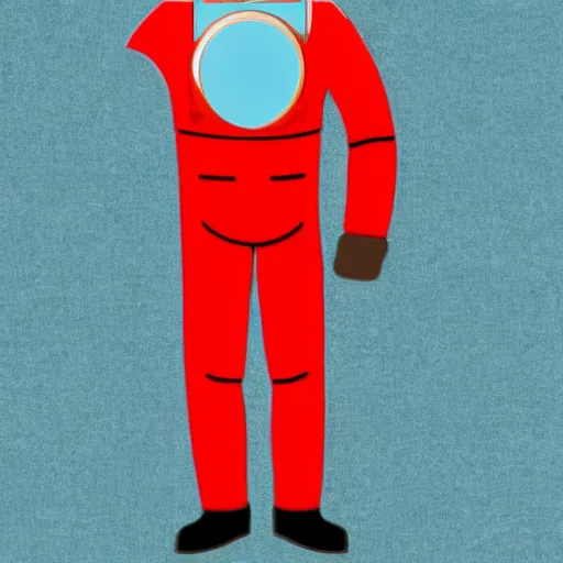 Prompt: a red suit astronaut high detail, with a light blue face, 4 k, cute simple cartoon kawaii