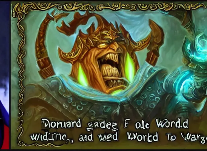 Prompt: donald trump as old god yogg - saron in world of warcraft