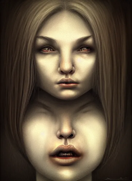 Image similar to a portrait of a pretty young lady by anton semenov