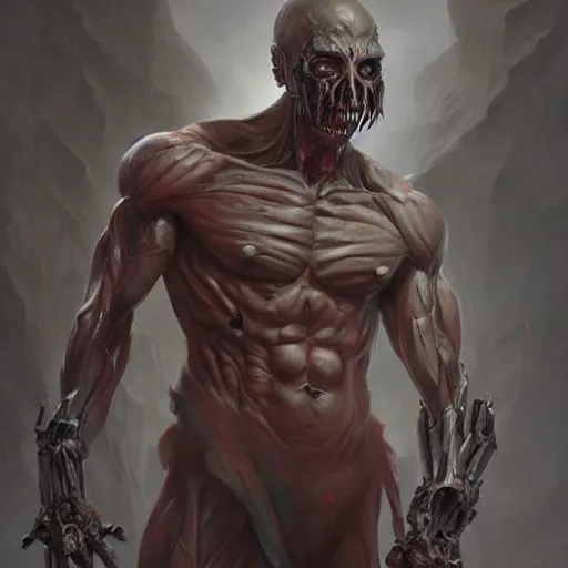 Image similar to muscular male undead cyborg, muscle, fungus, painted by stanley lau, painted by greg rutkowski, painted by stanley, artgerm, masterpiece, digital art, trending on arts