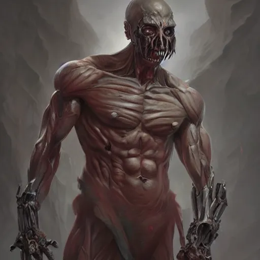 Prompt: muscular male undead cyborg, muscle, fungus, painted by stanley lau, painted by greg rutkowski, painted by stanley, artgerm, masterpiece, digital art, trending on arts