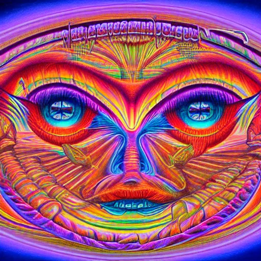 Image similar to tripping on LSD in Las Vegas, by Alex Grey, psychedelic art