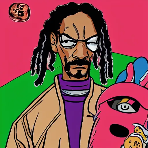 Prompt: Snoop-Dog drawn in the style of Akira Toriyama,