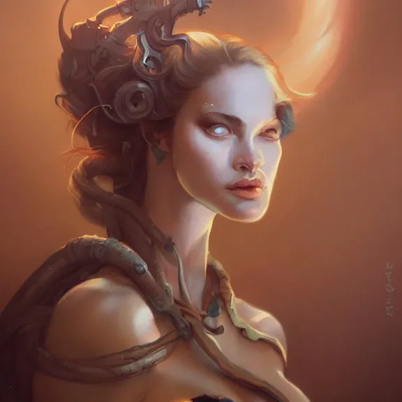 Prompt: a highly detailed portrait in the style of peter mohrbacher and in the style of boris vallejo.