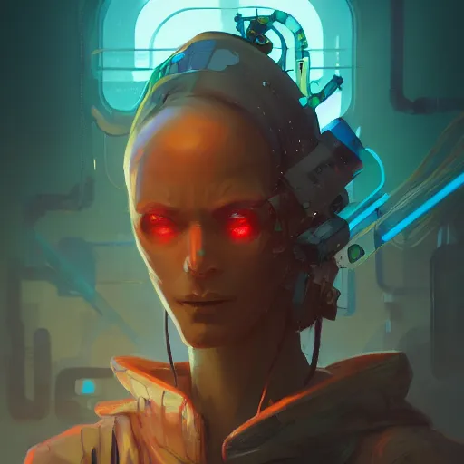 Image similar to portrait of a lowlife cybernetic junkie vagabond, cyberpunk art by pete mohrbacher and guweiz and josan gonzalez, graphic novel, artstation, deviantart, pinterest, 4 k uhd image