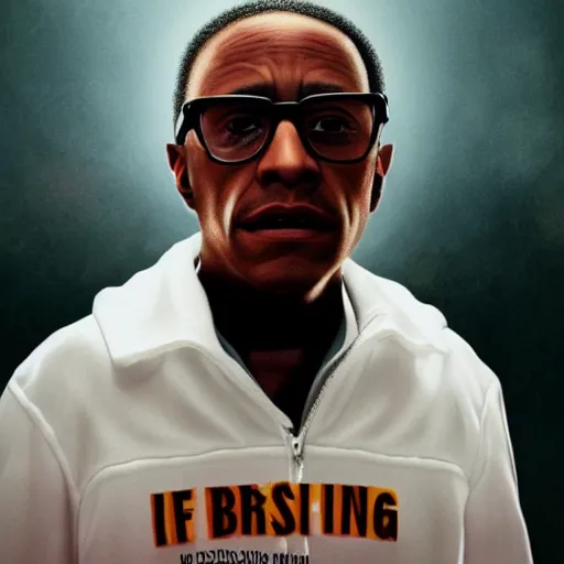 Image similar to gustavo fring from Breaking Bad as a rapper