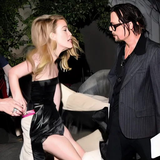 Prompt: amber heard slapping johnny depp