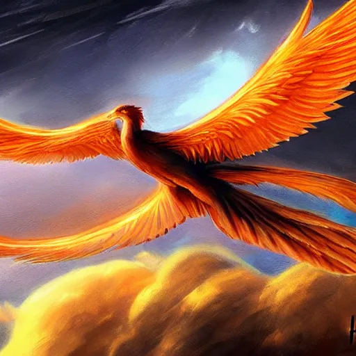 Image similar to pheonix gliding at night with fire on wings, fantasy art, computer art,concept art, higj detail, atmospheric