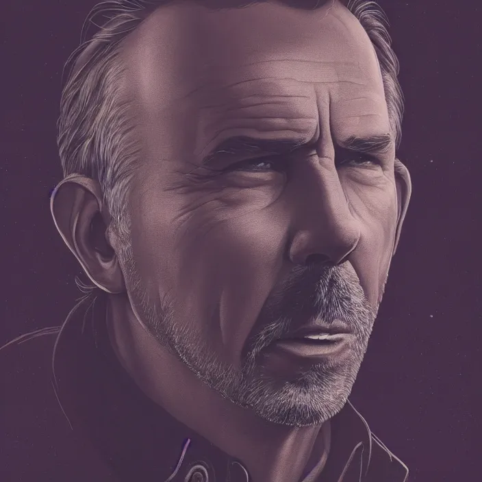 Image similar to portrait of kevin costner as postman 1 9 9 7. intricate abstract. intricate artwork. by tooth wu, wlop, beeple, dan mumford. octane render, trending on artstation, greg rutkowski very coherent symmetrical artwork. cinematic, hyper realism, high detail, octane render, 8 k, iridescent accents