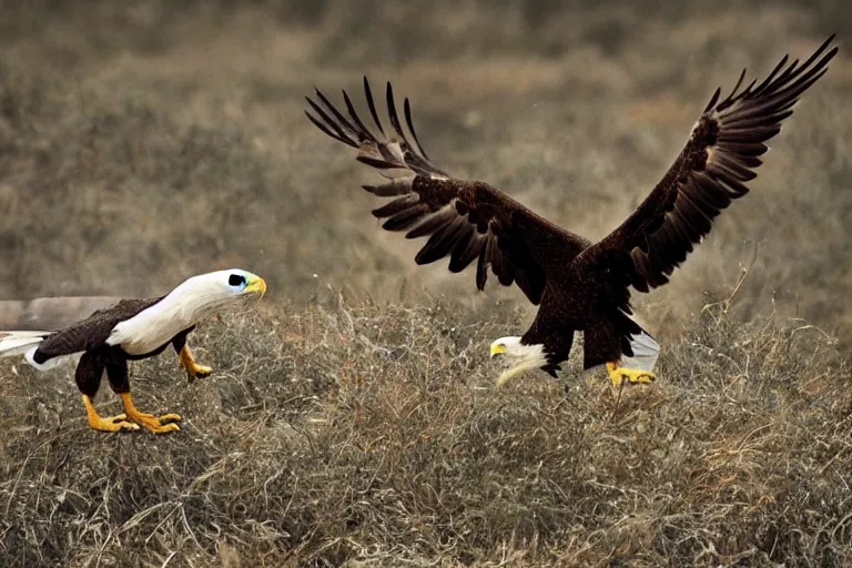 Image similar to an eagle catching a snake, national geographic photography.