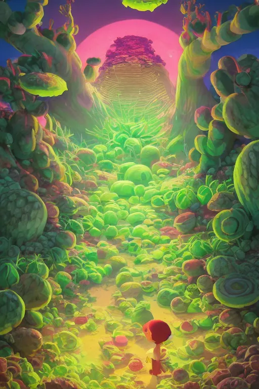 Image similar to roots cactus sushi cristal smurf ghost creature animal sushi cristal very big eye roots cactus elemental flush of force nature micro world fluo fishscale, behance hd by jesper ejsing, by rhads, makoto shinkai and lois van baarle, ilya kuvshinov, rossdraws radiating a glowing aura global illumination ray tracing hdr