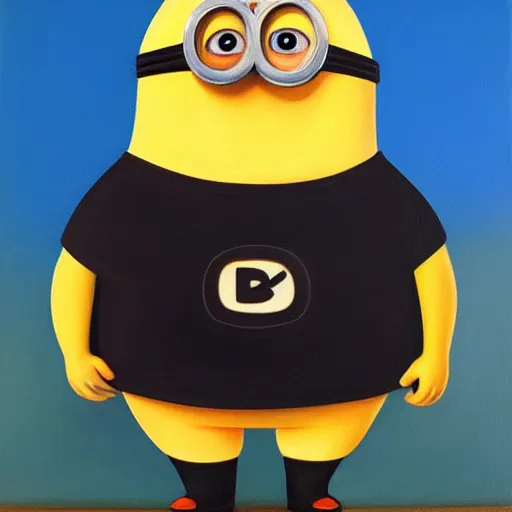 Prompt: a painting of a minion, fernando botero