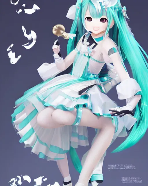 Image similar to Hatsune Miku in wedding outfit by Ruan Jia and Gil Elvgren, fullbody, posing, trending
