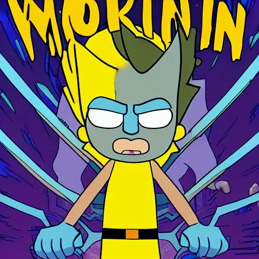 Image similar to Wolverine in Rick and Morty 4K detailed super realistic