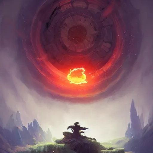 Image similar to giant eye magic spell, magic spell surrounded by magic smoke, hearthstone coloring style, epic fantasy style art, fantasy epic digital art, by greg rutkowski