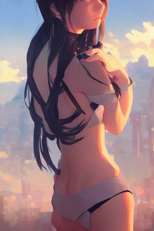 Prompt: a gamer girl, full shot, intriguing outfit, fine - face, realistic shaded perfect body, fine details. night setting. very anime style. realistic shaded lighting poster by ilya kuvshinov katsuhiro, magali villeneuve, artgerm, jeremy lipkin and michael garmash, rob rey and kentaro miura style, trending on art station