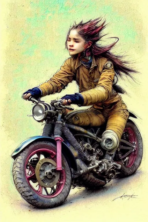 Image similar to (((((2000s colorful motorbike . muted colors.))))) by Jean-Baptiste Monge !!!!!!!!!!!!!!!!!!!!!!!!!!!